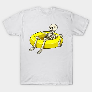 Skeleton at Swimming with Swim ring T-Shirt